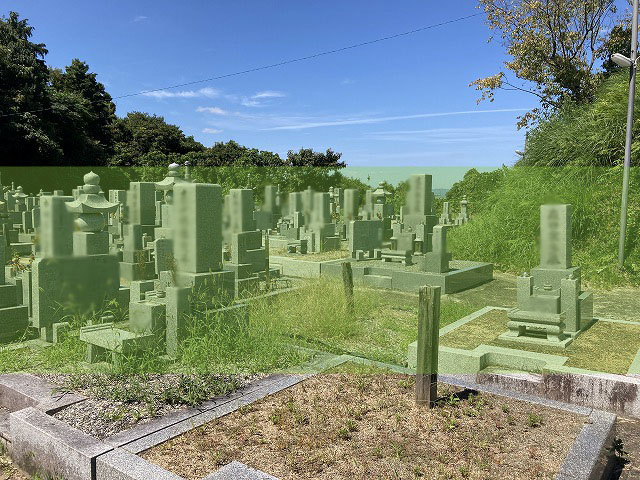 奈良にある北山墓地の墓地風景