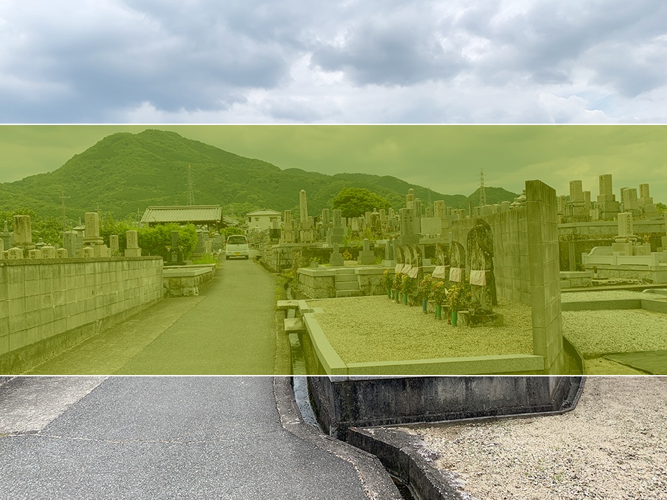 奈良にある磯壁・加守墓地の墓地風景