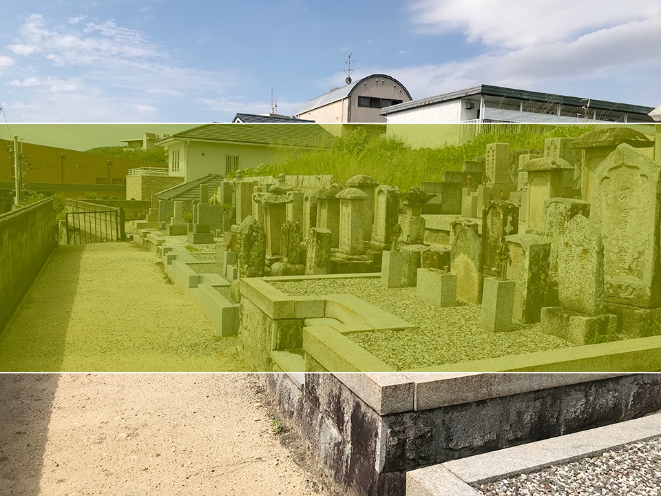 奈良にある信貴ケ丘墓地の墓地風景