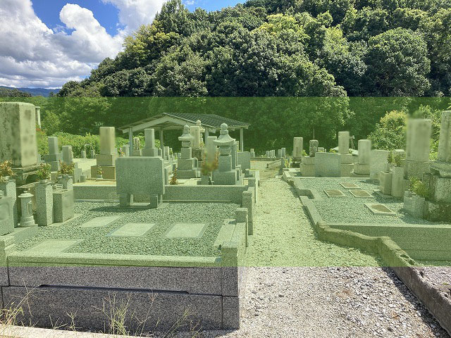 奈良にある南妙法寺町共同墓地の墓地風景