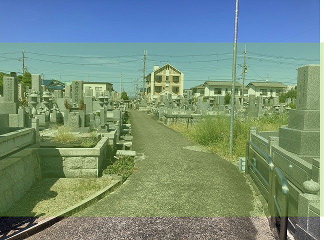 奈良にある元町墓地の墓地風景