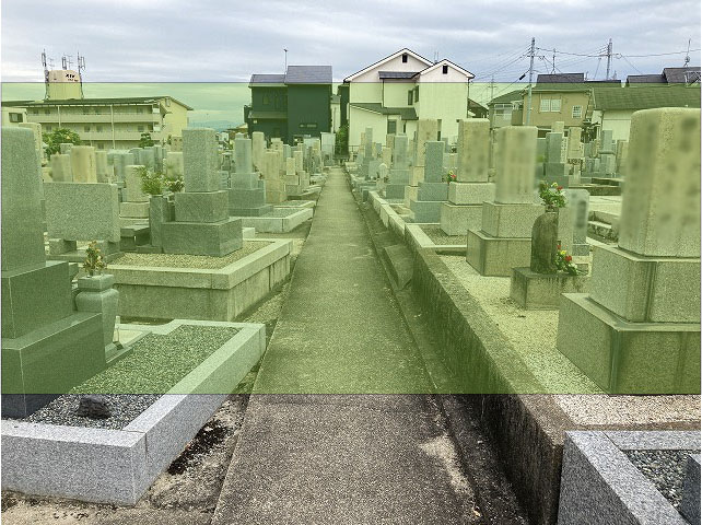 奈良にある三倉堂共同墓地の墓地風景
