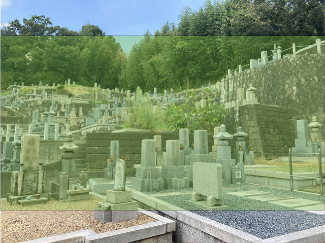 奈良にある一町共同墓地の墓地風景