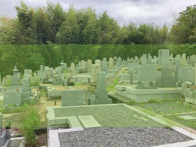 奈良にある四大字共同墓地の墓地風景