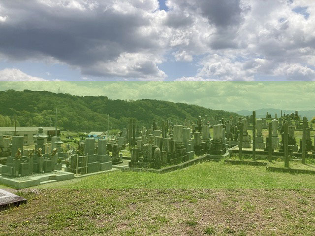 奈良にある宇野西墓地の墓地風景