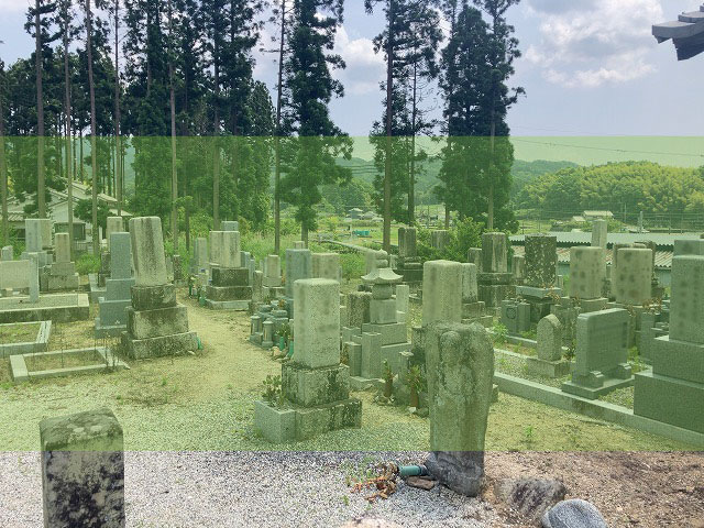 奈良にある市尾共同墓地の墓地風景