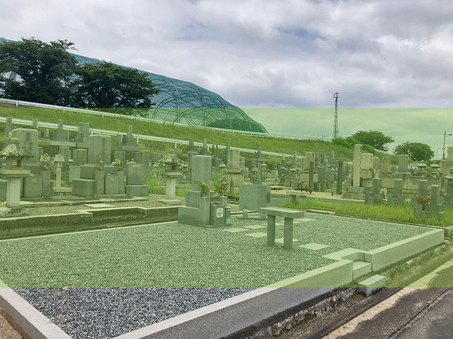 奈良にある百済共同墓地の墓地風景