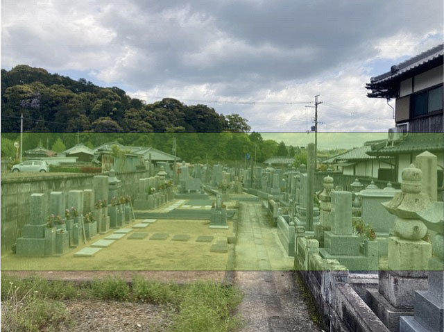 奈良にある観音寺墓地の墓地風景