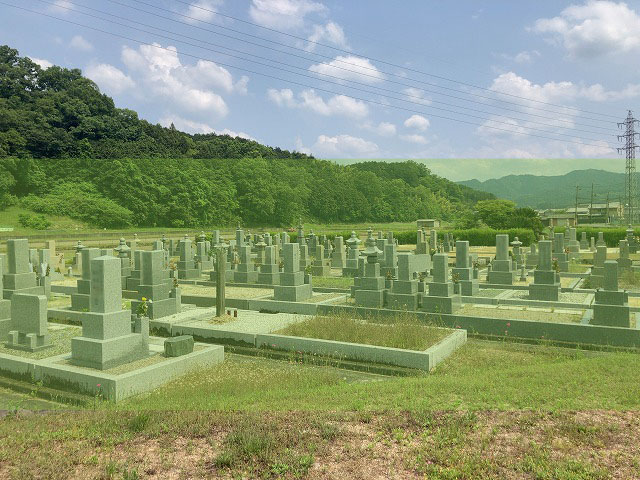 奈良にある車木墓地の墓地風景