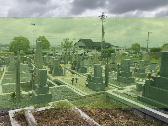 奈良にある新在家墓地の墓地風景